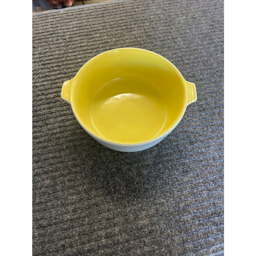 Vintage General Electric Refrigerator Yellow and Gray Hall Ovenware Dish, No Lid